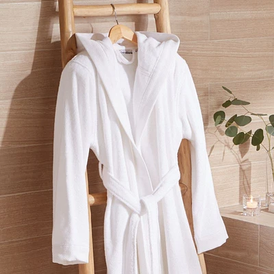 Organic Turkish White Cotton Hooded Bathrobe S/M.