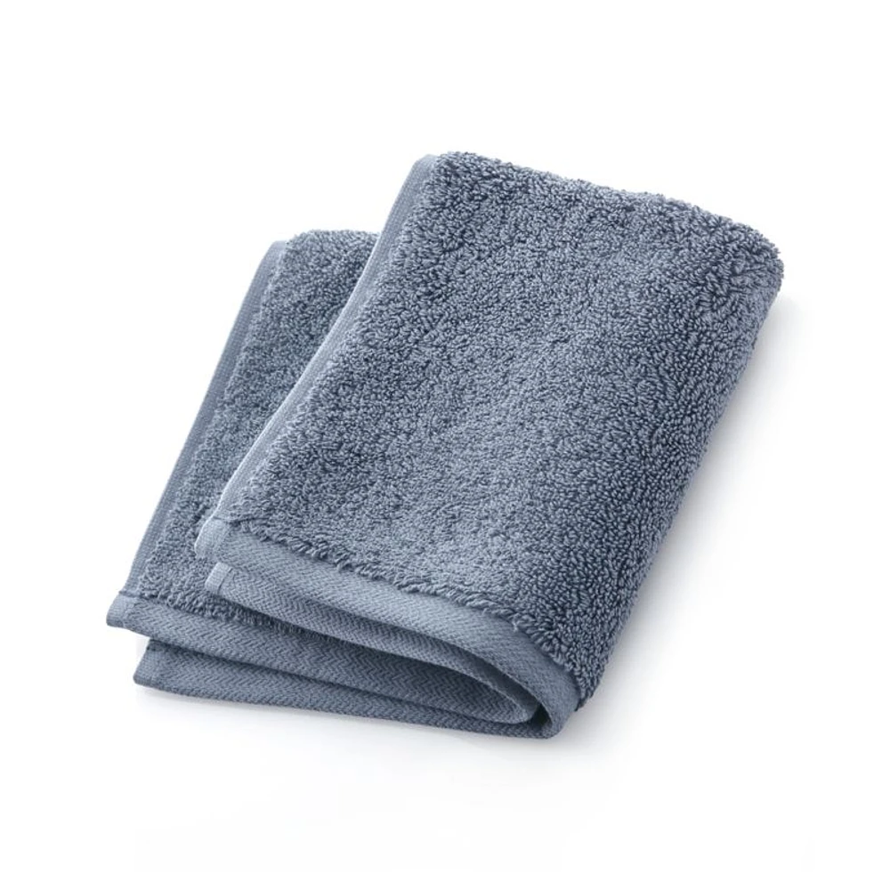 Organic Turkish Cotton Evening Blue Washcloth