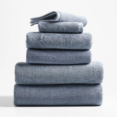 Organic Turkish Cotton Evening Blue Bath Towels