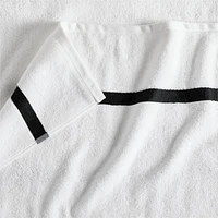 Tuxedo Stripe Organic Cotton Ink Black Bath Towel