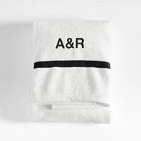 Tuxedo Stripe Organic Cotton Ink Black Bath Towel
