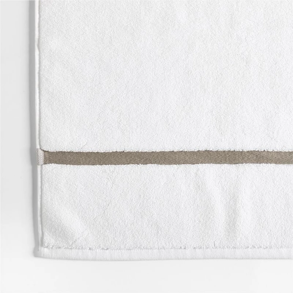Tuxedo Stripe Organic Cotton Sand Beige Bath Mat
