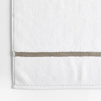 Tuxedo Stripe Organic Cotton Sand Beige Bath Mat