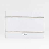 Tuxedo Stripe Organic Cotton Sand Beige Bath Mat