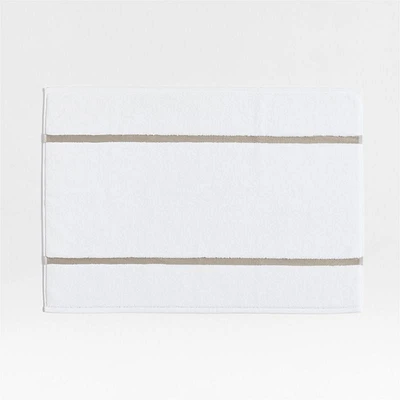 Tuxedo Stripe Organic Cotton Sand Beige Bath Mat