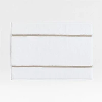 Tuxedo Stripe Organic Cotton Sand Beige Bath Mat