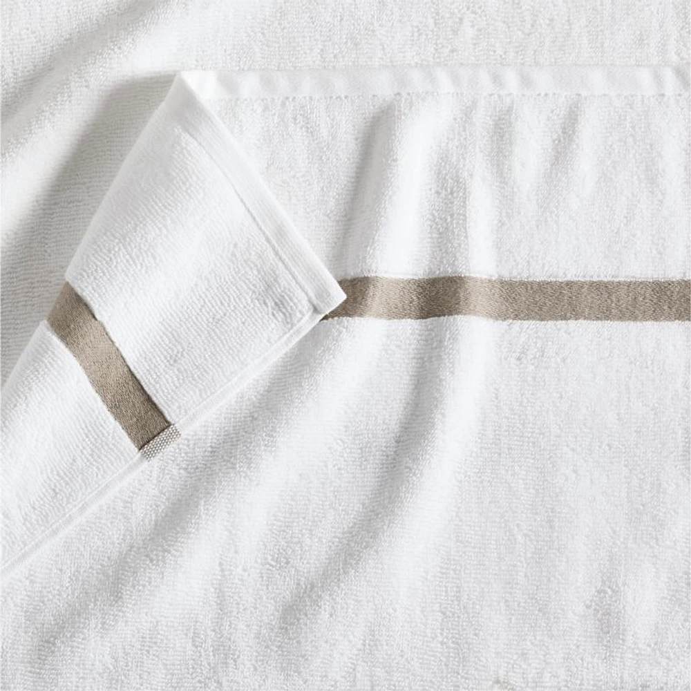 Tuxedo Stripe Organic Cotton Sand Beige Bath Towel