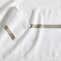 Tuxedo Stripe Organic Cotton Sand Beige Bath Towel