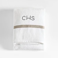 Tuxedo Stripe Organic Cotton Sand Beige Bath Towel