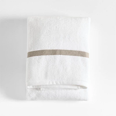 Tuxedo Stripe Organic Cotton Sand Beige Bath Towel