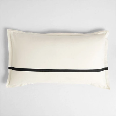 Favorite Organic Cotton Percale Tuxedo Stripe Ink Black King Bed Pillow Sham