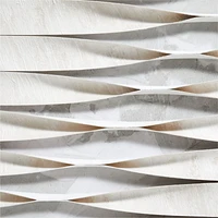 "Twist and Turns" White Canvas 37.5"x49.5" Framed Wall Art Print