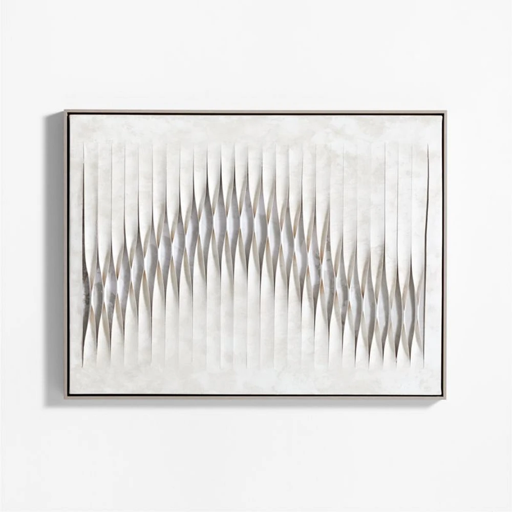 "Twist and Turns" White Canvas 37.5"x49.5" Framed Wall Art Print