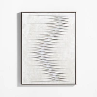 "Twist and Turns" White Canvas 37.5"x49.5" Framed Wall Art Print