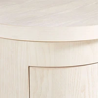 Twist 52" Whitewashed Ash Wood Rotating Small Desk with Storage