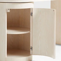 Twist 52" Whitewashed Ash Wood Rotating Small Desk with Storage