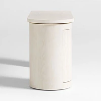 Twist 52" Whitewashed Ash Wood Rotating Small Desk with Storage