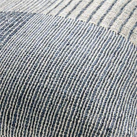 Textured Woven Stripes 22x15 Blue Indoor/Outdoor Throw Pillow