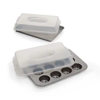USA Pan 4-Piece Bakeware Set with Lids