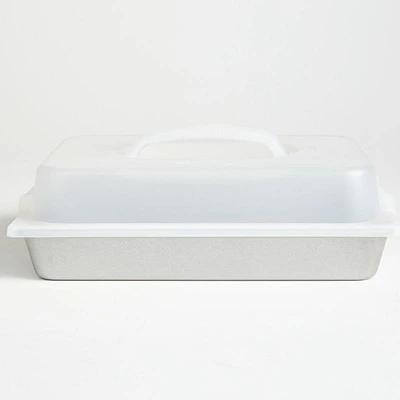 USA Pan Pro Line Non-Stick Rectangular Cake Pan with Lid