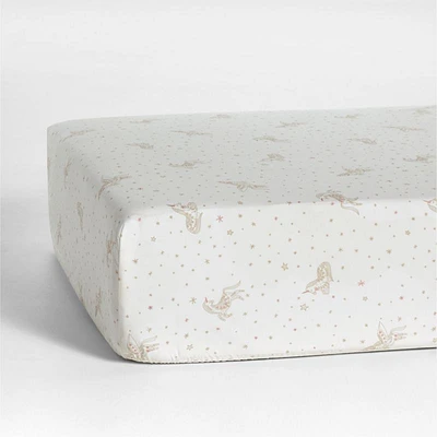 Stay Cool Unicorn Dreams Organic Cotton Baby Crib Fitted Sheet
