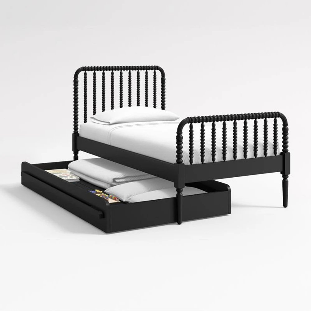 Black Twin Kids Trundle Bed