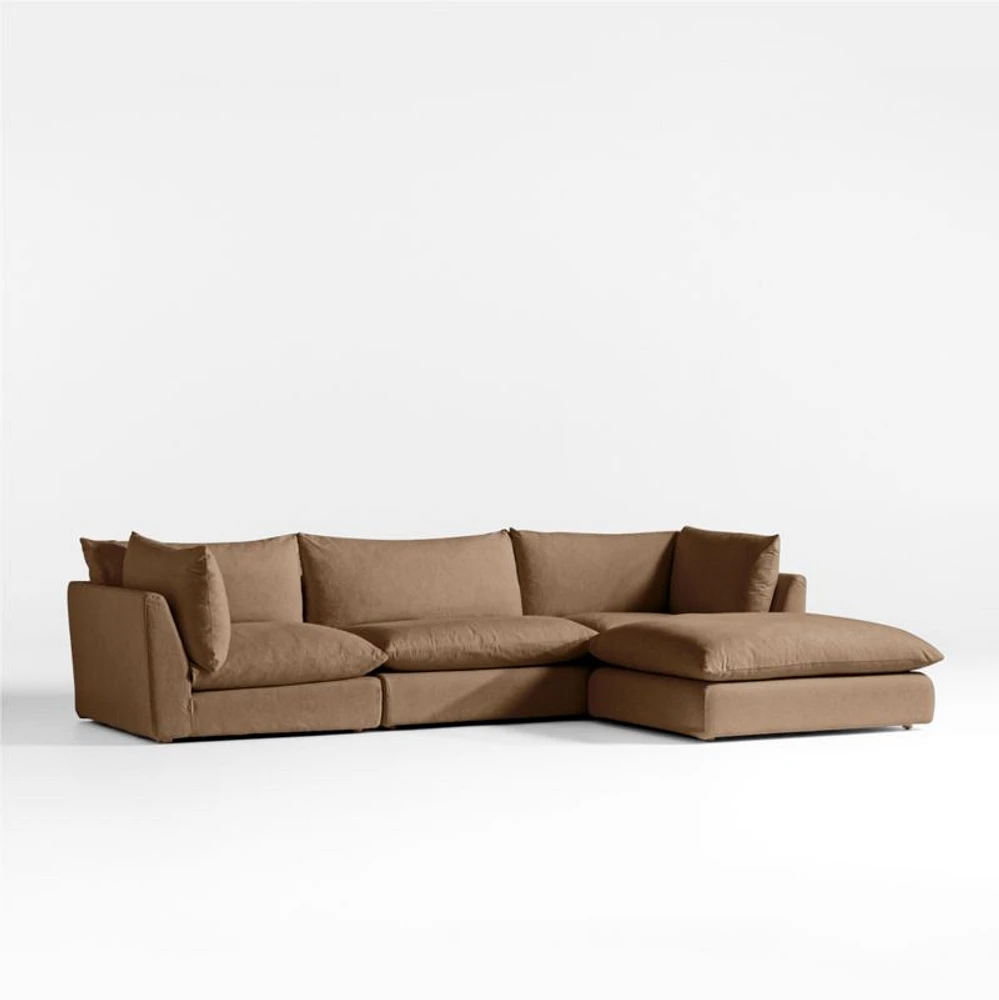 Unwind Modular -Piece Slipcovered Reversible Sectional Sofa