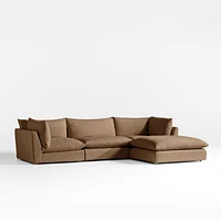 Unwind Modular -Piece Slipcovered Reversible Sectional Sofa