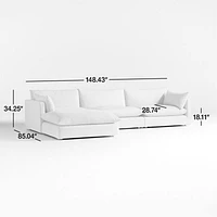 Unwind Modular -Piece Slipcovered Reversible Sectional Sofa