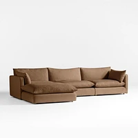 Unwind Modular -Piece Slipcovered Reversible Sectional Sofa