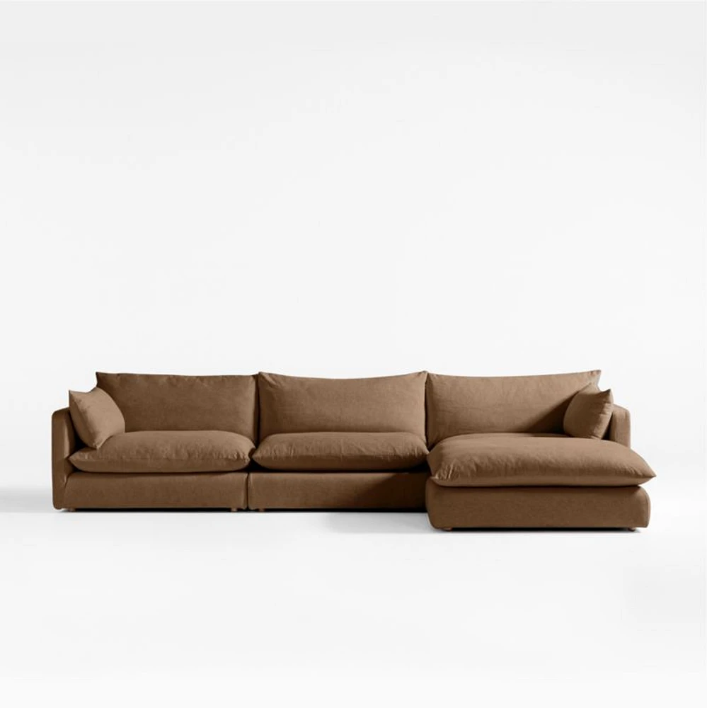 Unwind Modular -Piece Slipcovered Reversible Sectional Sofa