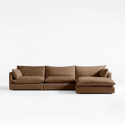 Unwind Modular -Piece Slipcovered Reversible Sectional Sofa
