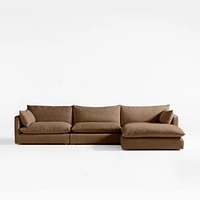 Unwind Modular -Piece Slipcovered Reversible Sectional Sofa