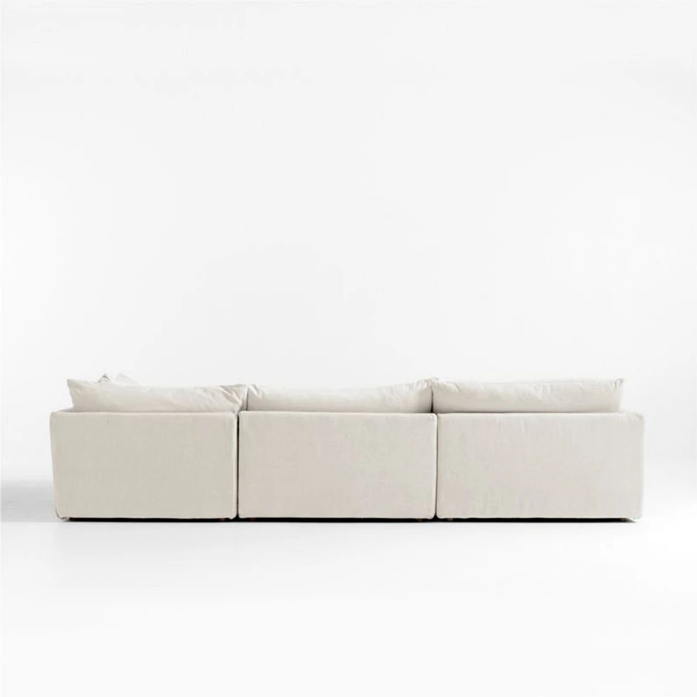 Unwind Modular 4-Piece L-Shaped Slipcovered Sectional Sofa