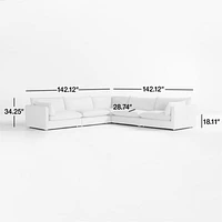 Unwind 5-Piece Slipcovered Sectional Sofa