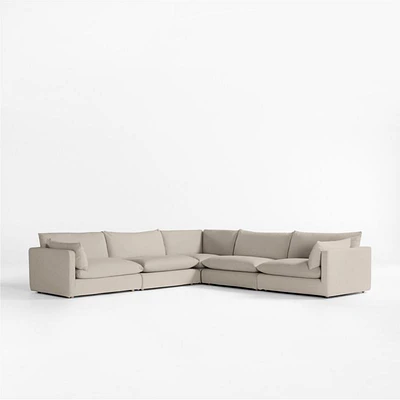 Unwind Modular -Piece Slipcovered L-Shaped Sectional Sofa