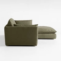 Unwind Modular 3-Piece Slipcovered Chaise Sectional Sofa