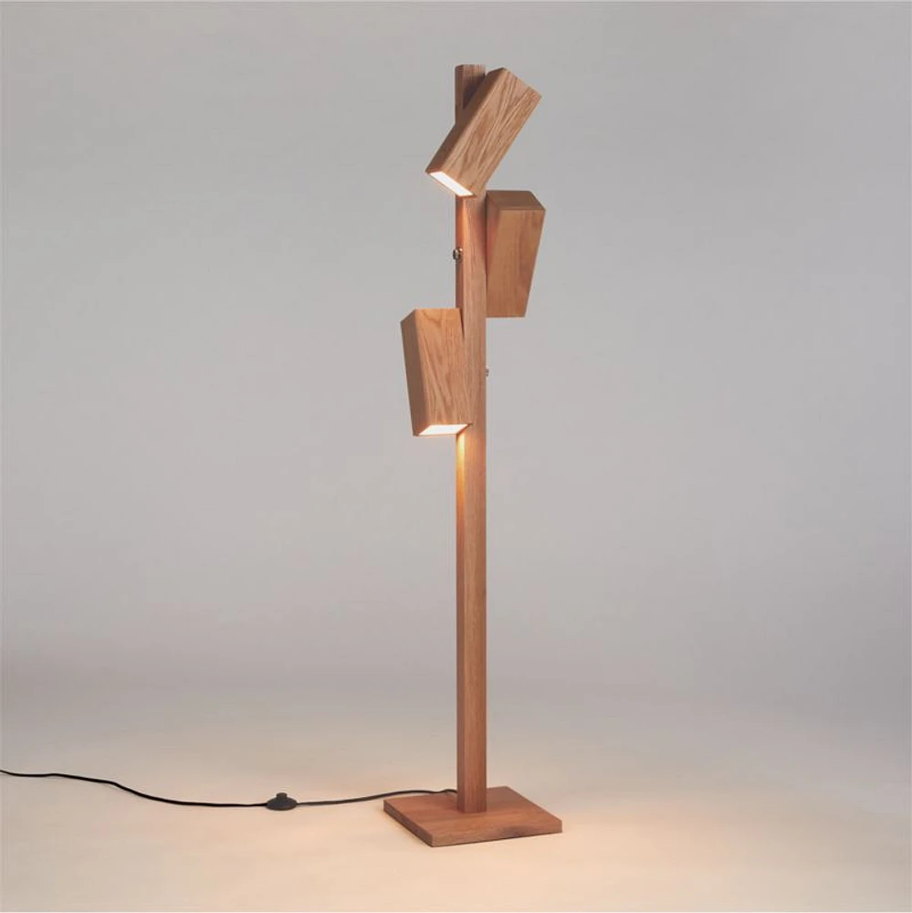 Shinola Utility Natural Wood Tree Floor Lamp