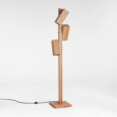 Shinola Utility Natural Wood Tree Floor Lamp
