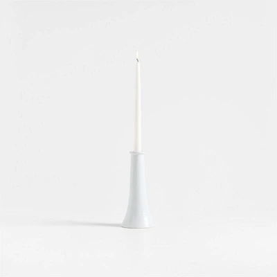 Valla Short White Ceramic Taper Candle Holder