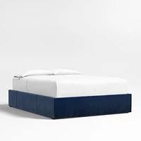 Navy King Upholstered Storage Bed Base