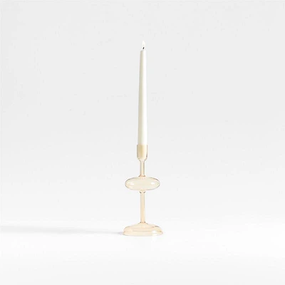Venezia Small Champagne Yellow Glass Taper Candle Holder