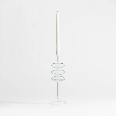 Venezia Large Clear Glass Taper Candle Holder