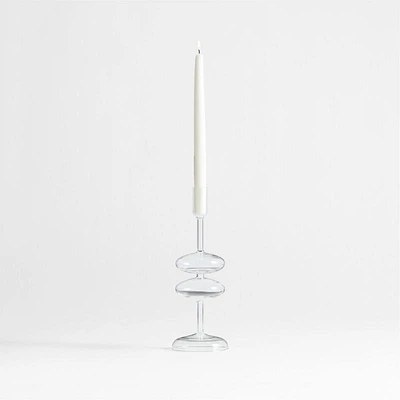 Venezia Clear Glass Taper Candle Holder