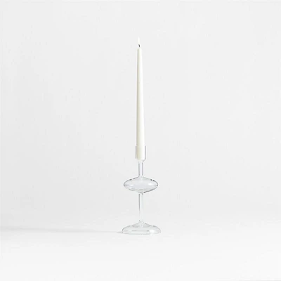 Venezia Small Clear Glass Taper Candle Holder