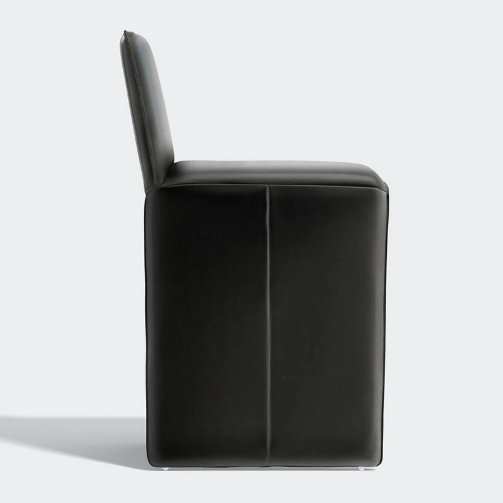 Venn Black Leather Counter Stool
