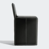 Venn Black Leather Counter Stool