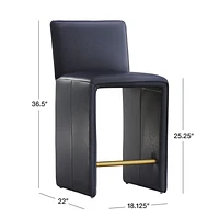 Venn Navy Leather Counter Stool