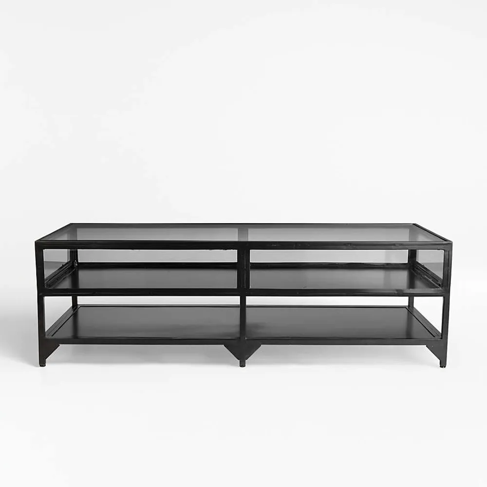 Clairemont Metal and Glass 30 Oval Coffee Table with Shelf + Reviews