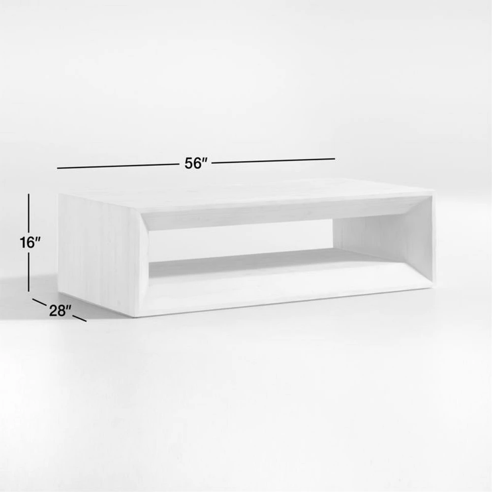 Vernon Walnut Wood 56" Rectangular Coffee Table with Shelf